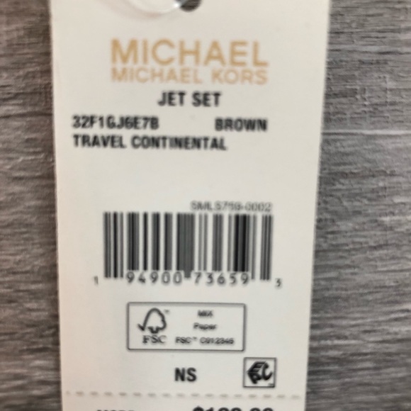 NWT Michael Kors Jet Set Travel Continental Wristlet (Brown) - Picture 10 of 10